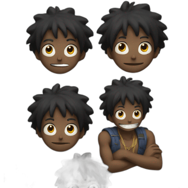 black luffy emoji