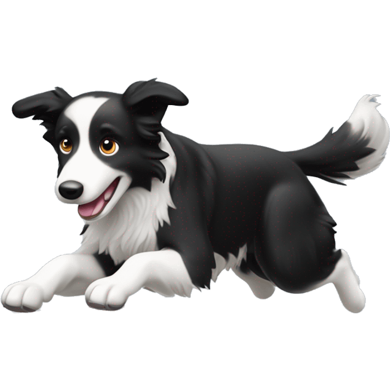 Border collie jumping over anvil emoji