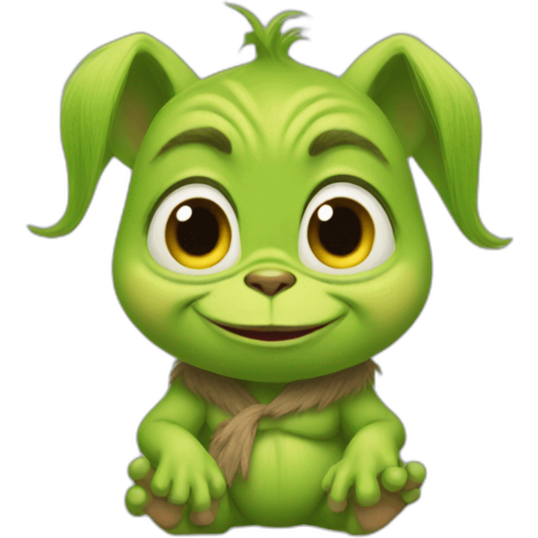 Japanese rounded baby Grinch  emoji