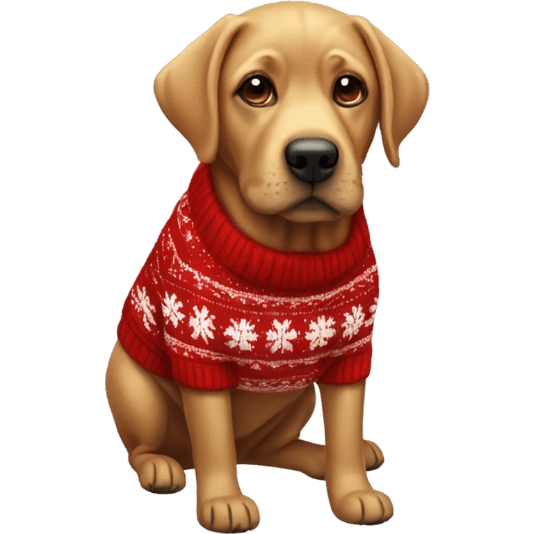 Red Labrador with Christmas jumper  emoji