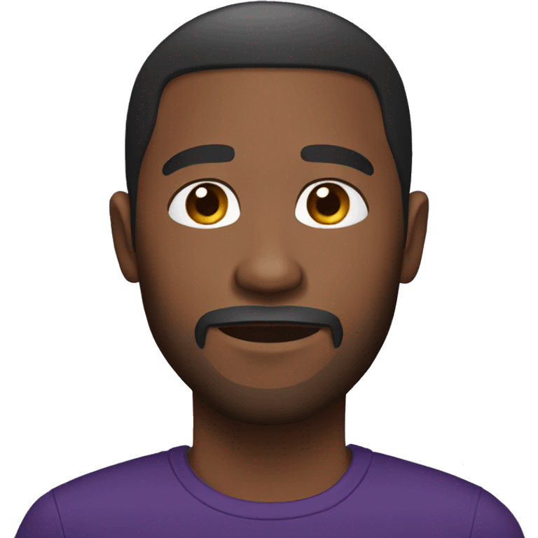 Brown skin African American man with a close haircut and a beard, wearing a dark purple shirt emoji