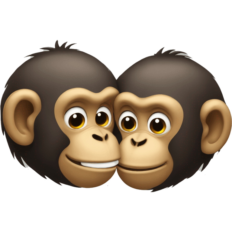 Two monkeys kissing emoji