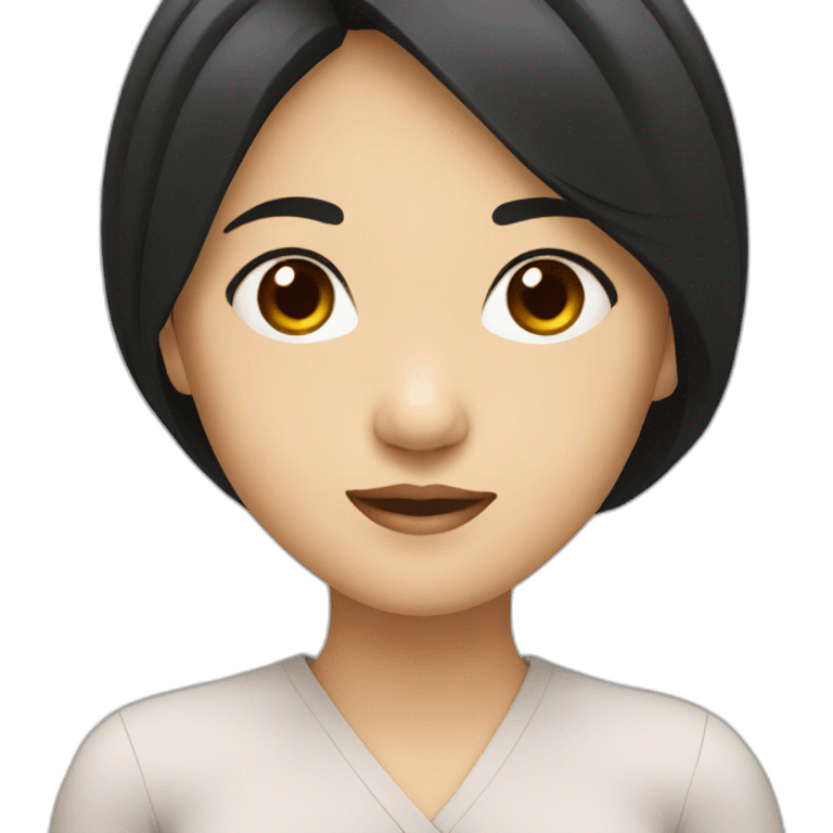 asian lady with black hair emoji