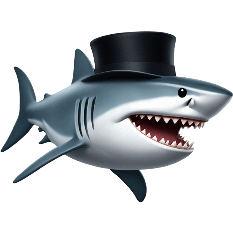 shark wearing a top hat emoji