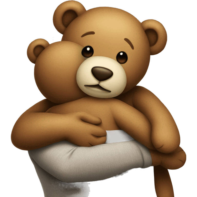 Teddy hugging another teddy emoji