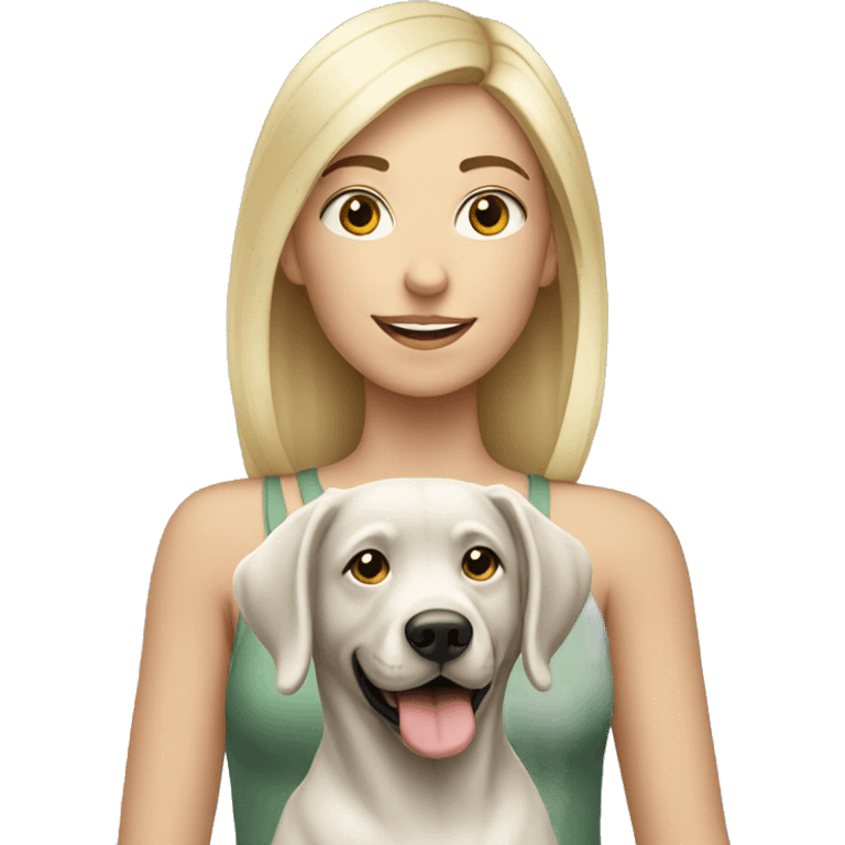 Blonde girl with a silver lab emoji