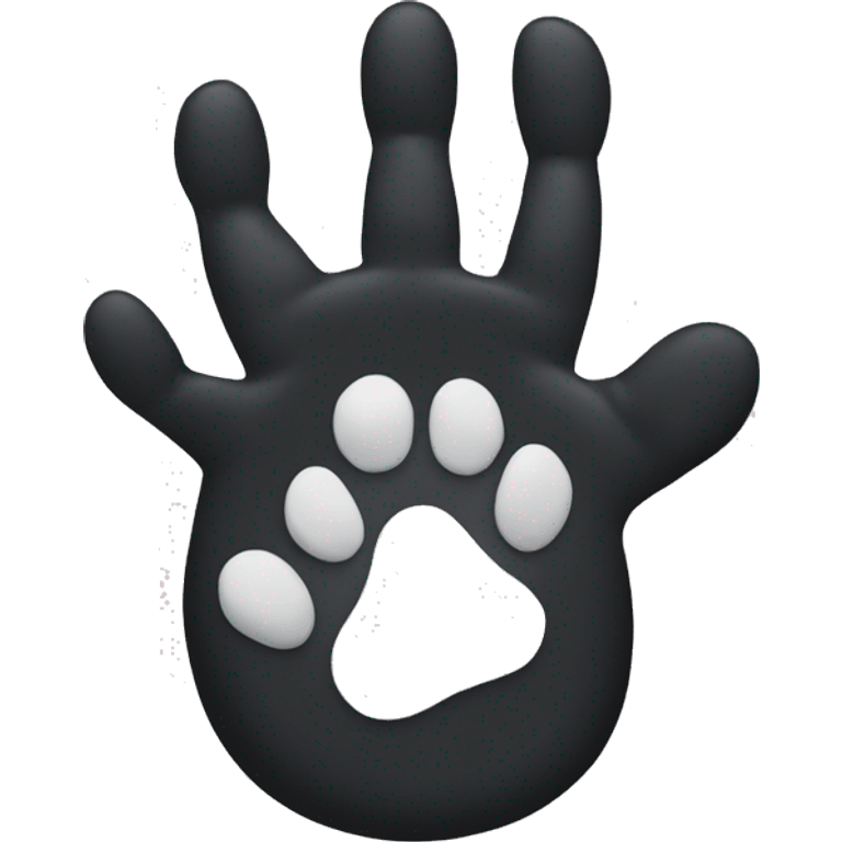 Polydactyl cat paw . Mostly Black with some white  emoji