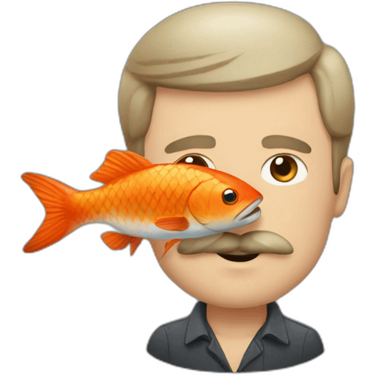 russian moustache husband with fish emoji