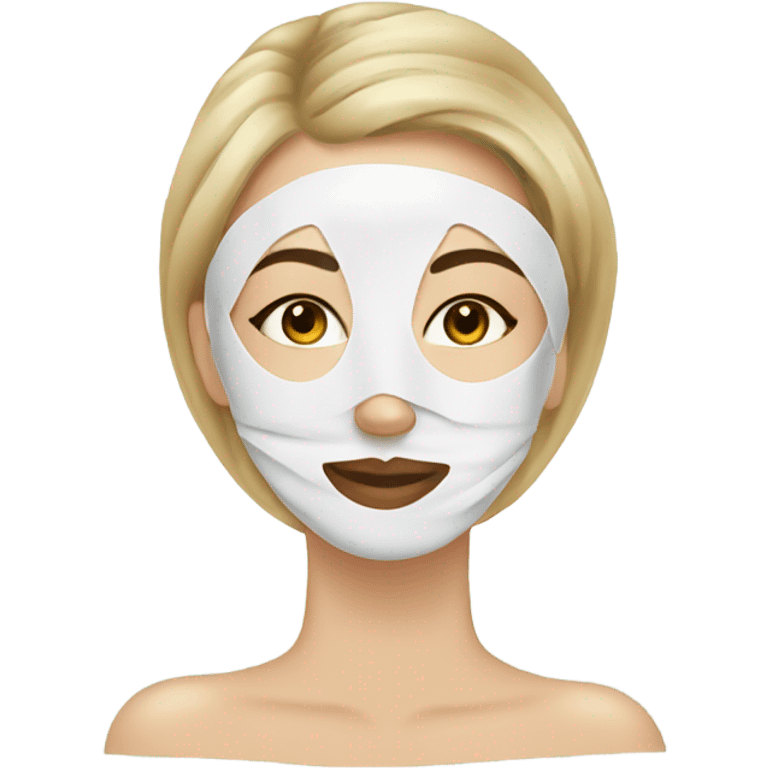 Lady with face mask spa beauty full face relaxing emoji