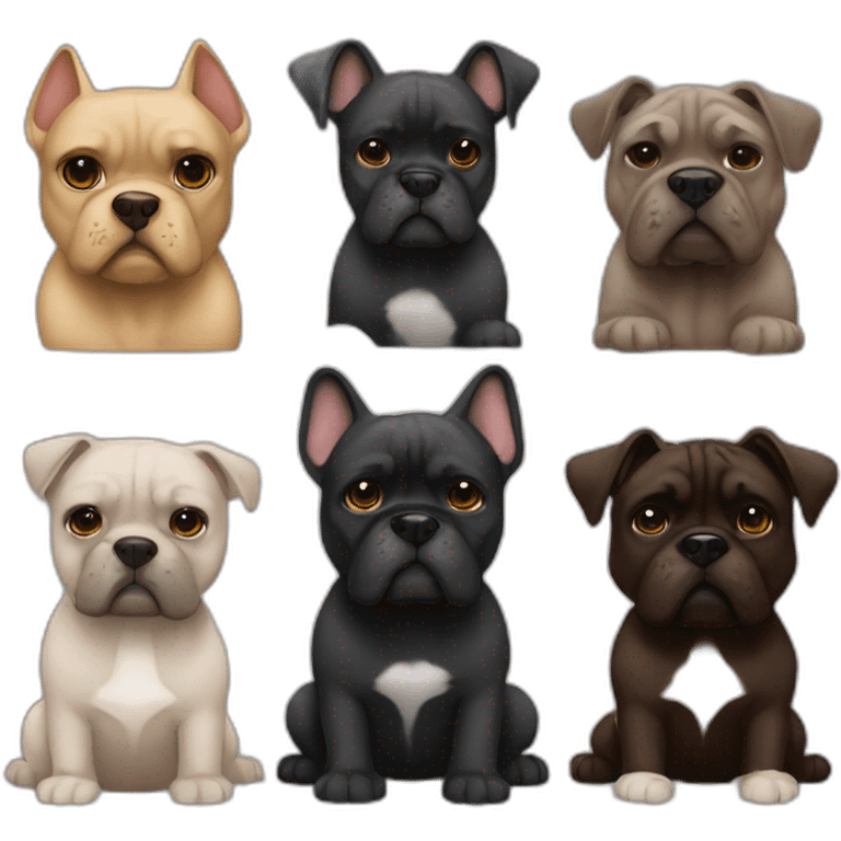 Grogu with 2 Cane corso dogs, One Black and other One brown emoji