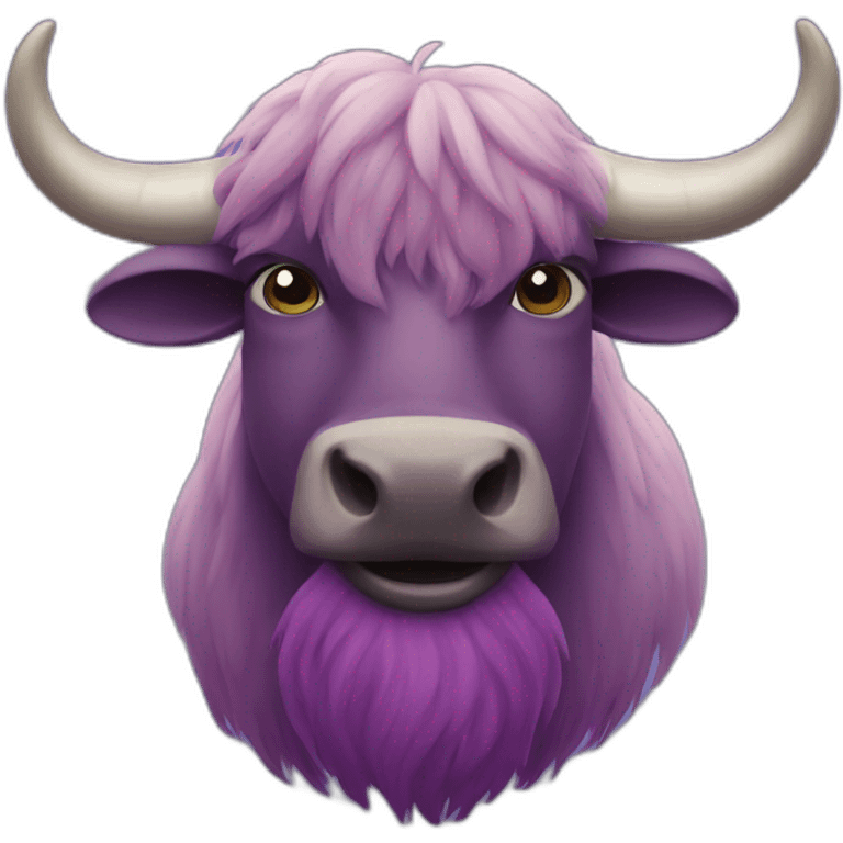 purple moustache yak emoji