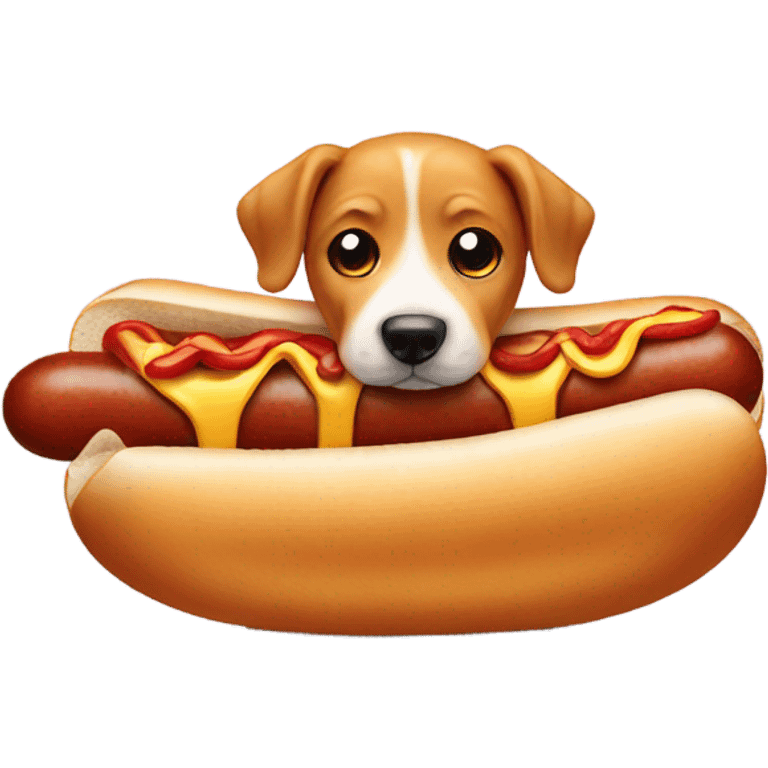 Dog in a hotdog emoji