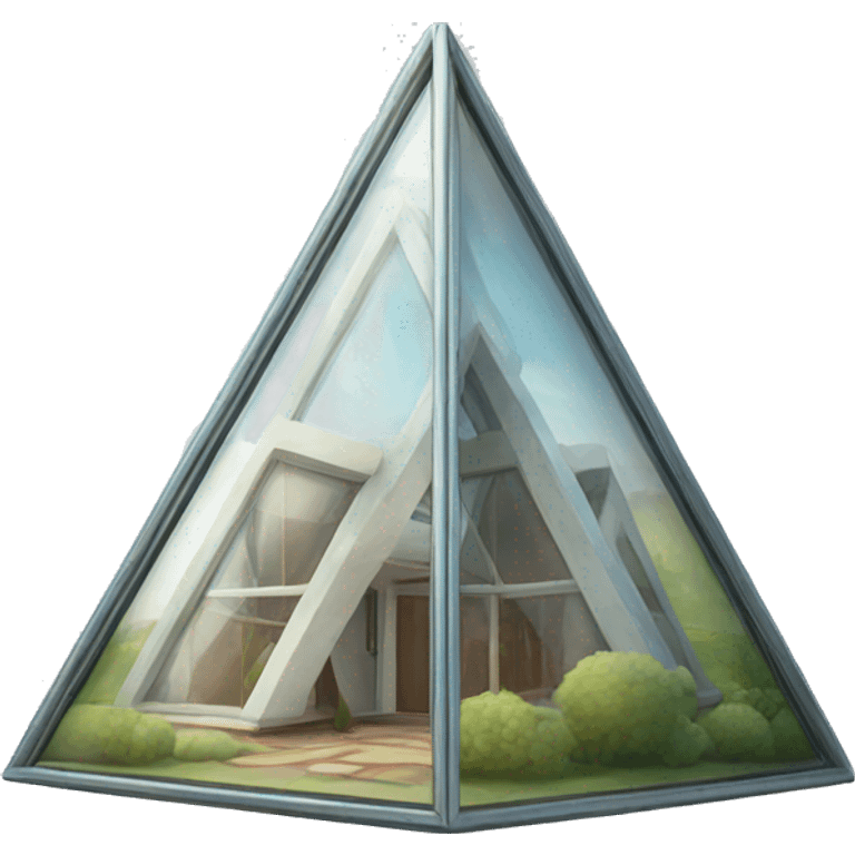 glass triangle house emoji