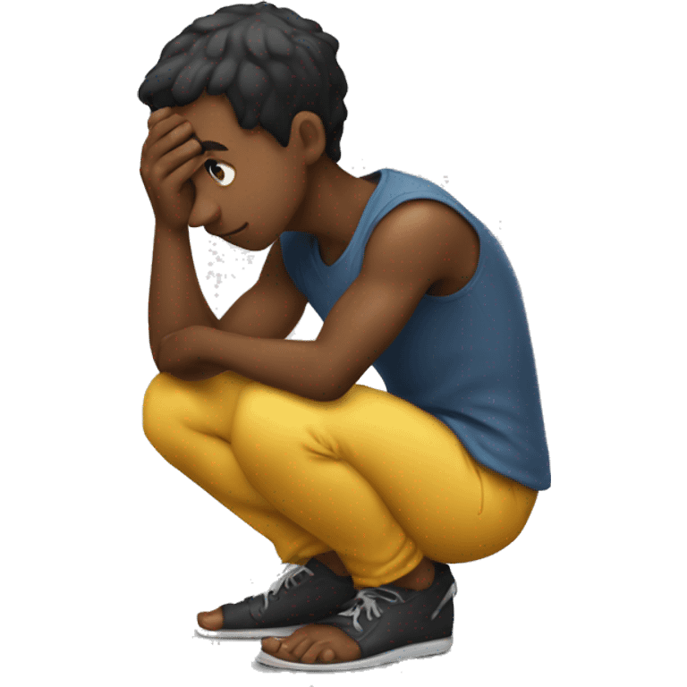 Young man kneeling begging  emoji