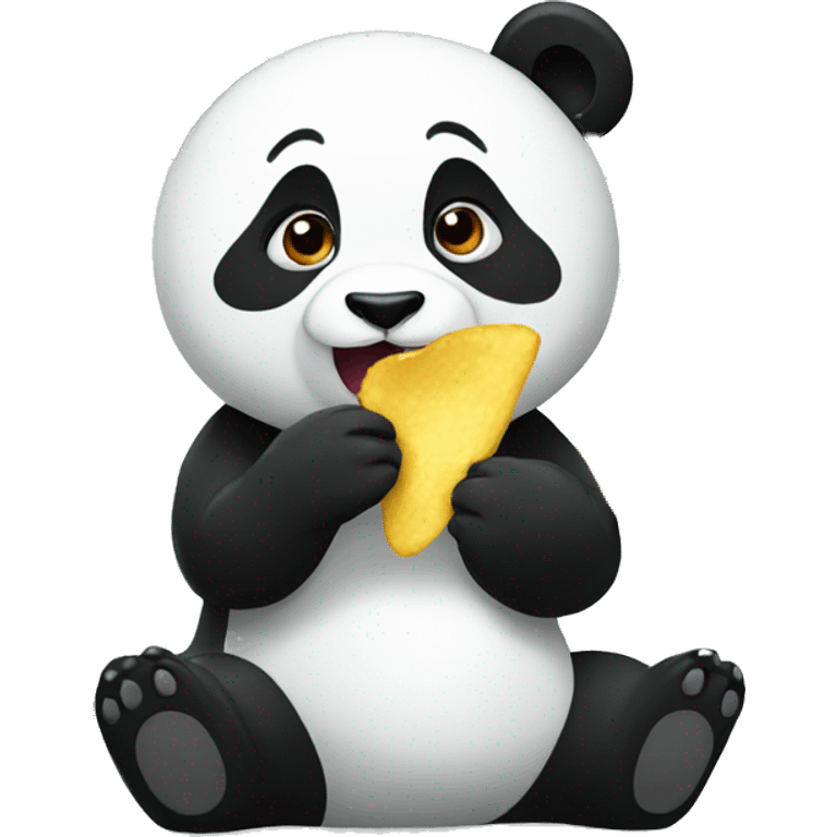 Panda eating chips emoji