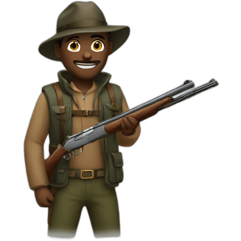 Hunter with a shotgun emoji