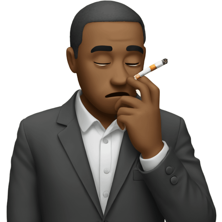 Stressed emoji with cigarette  emoji