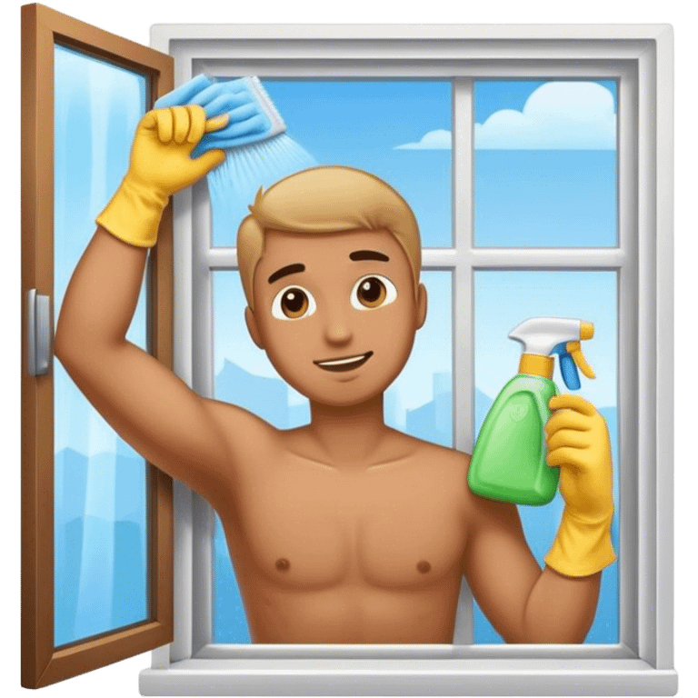 guy cleaning windows emoji