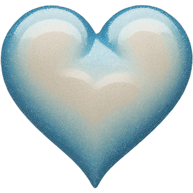 Blue cream colored glitter heart emoji