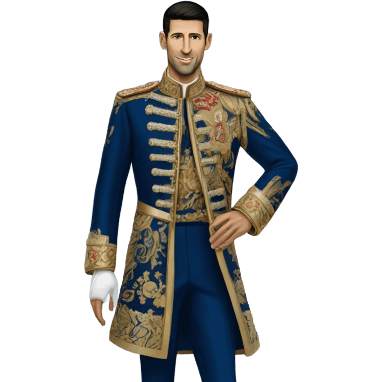 Djokovic with royal outfit emoji