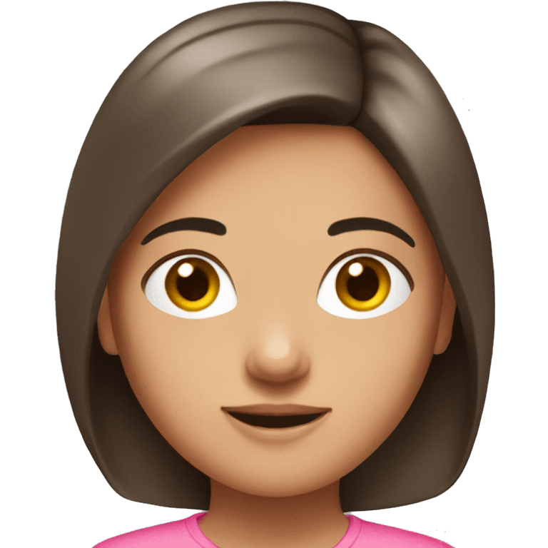 Brunette girl with pink top  emoji