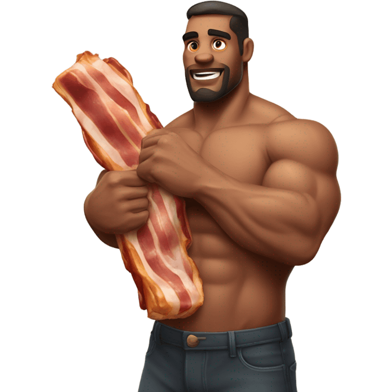 thick guy holding bacon emoji