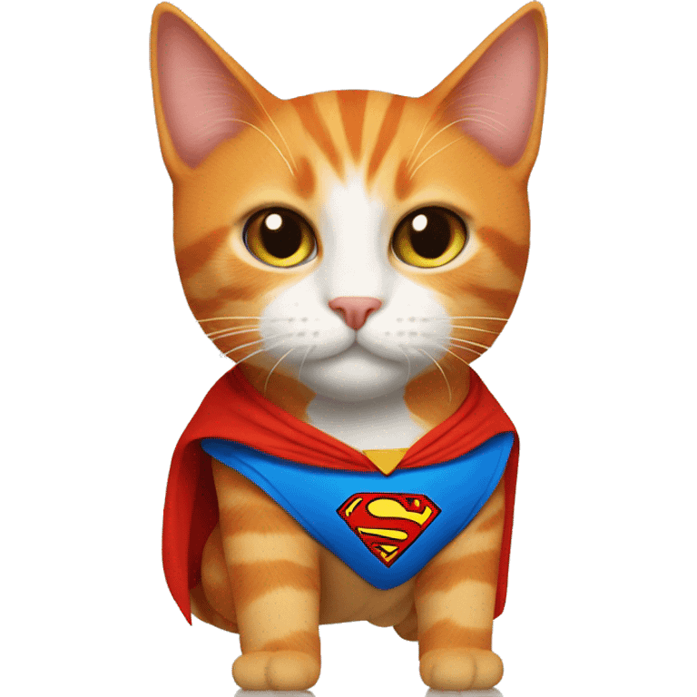 Orange cat with a superman costume  emoji