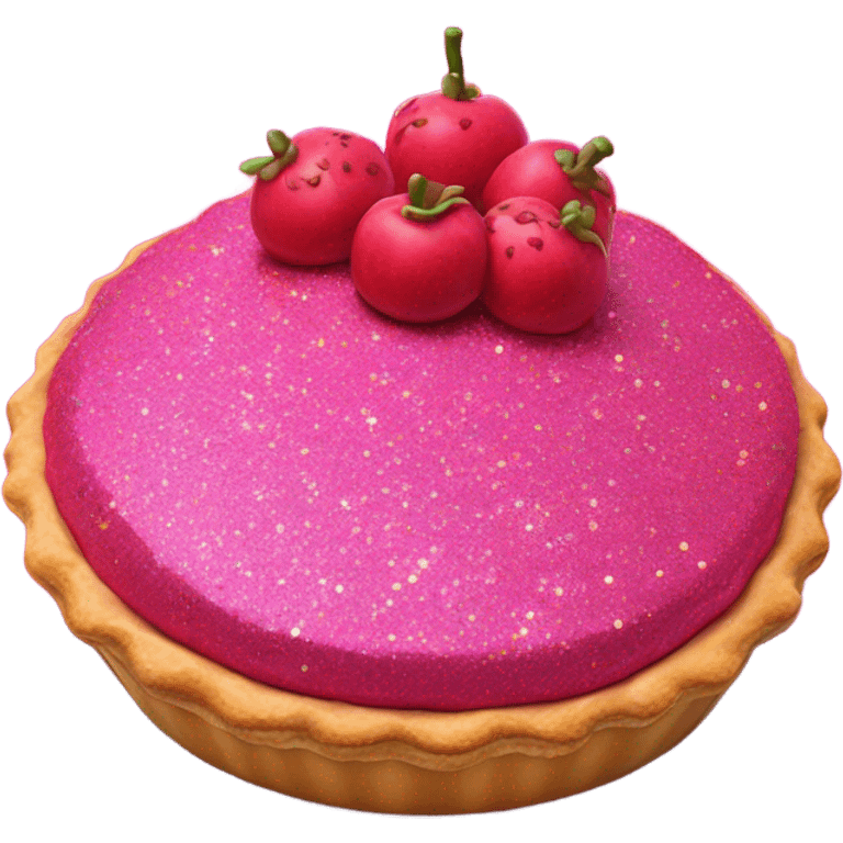 Hot pink pie with glitter  emoji