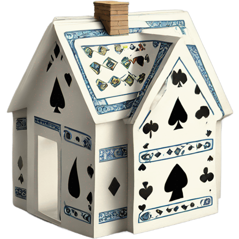 House made out of a playing cards emoji