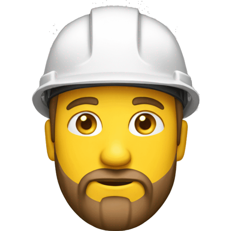 A braver man, with beard, white skin, with a construction hat yellow emoji