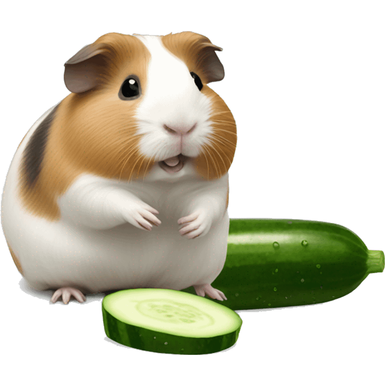 Guineapig standing on 2legs eating cucumber  emoji