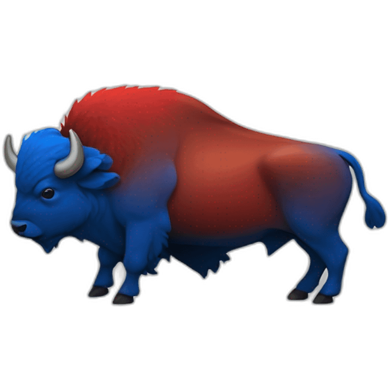 Blue/Red bison 🦬 emoji