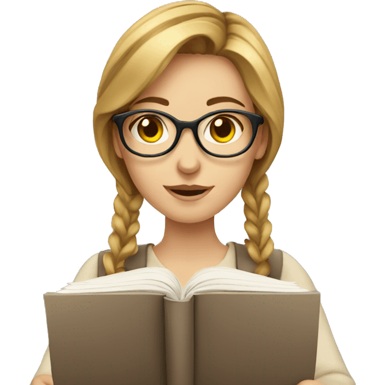 young european woman studying  emoji