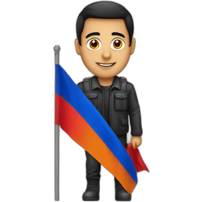 armenian flag with a guy behind it emoji