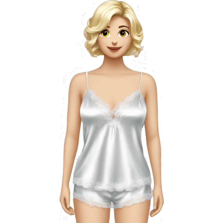 white satin camisole pajam emoji