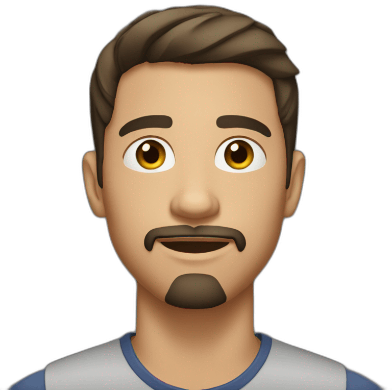 Young Brunette Man with goatee and no fringe emoji