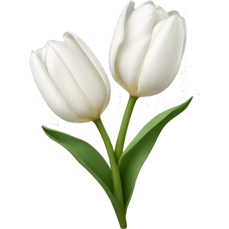 white tulips with bow emoji