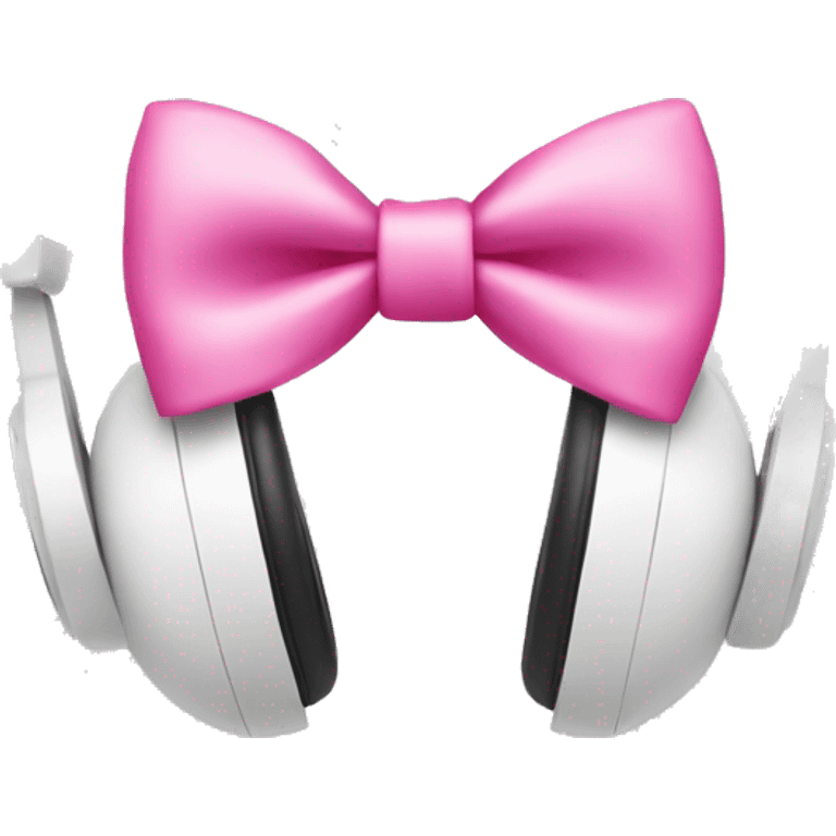 White headphones with pink bows emoji