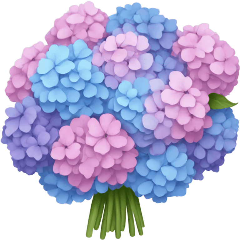 Pink blue and purple Hydrangeas bouquet  emoji