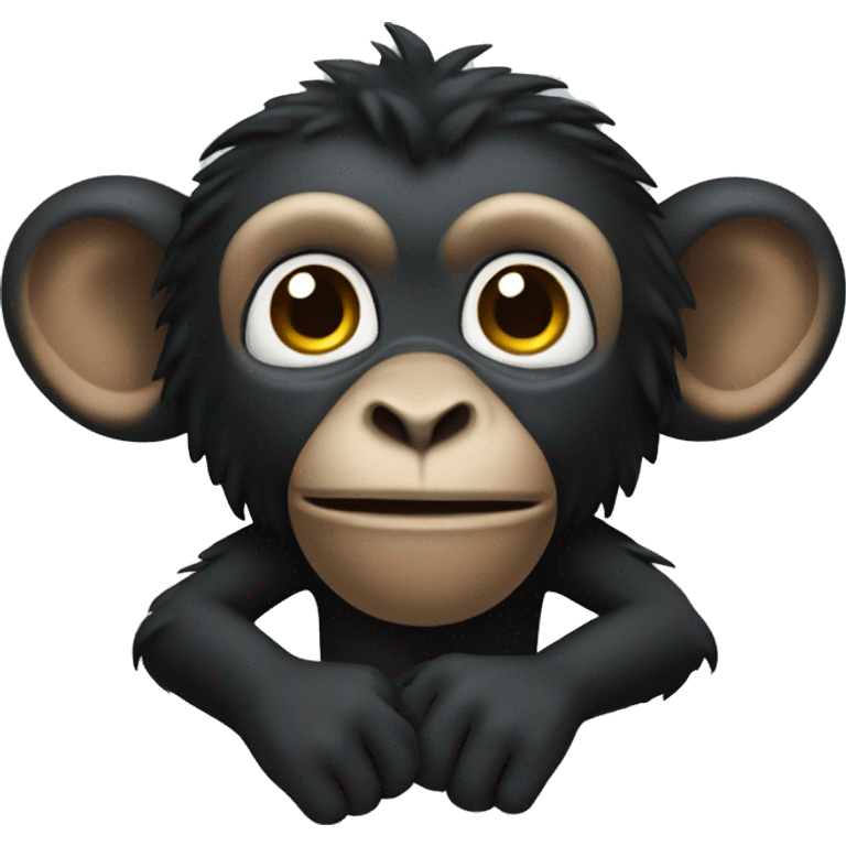 Black monkey holding thick foam  emoji