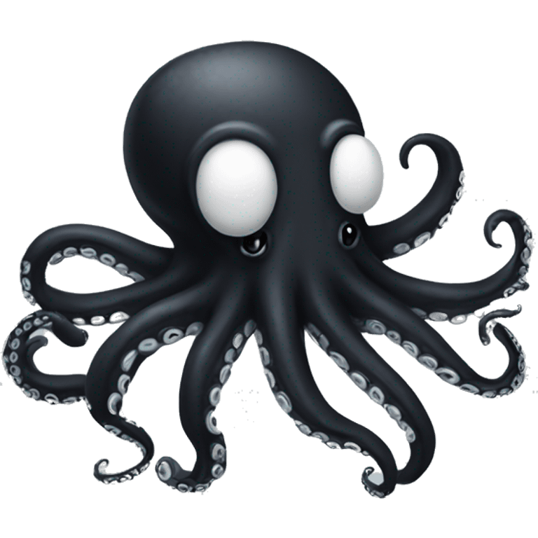 Black octopus with white stipes emoji