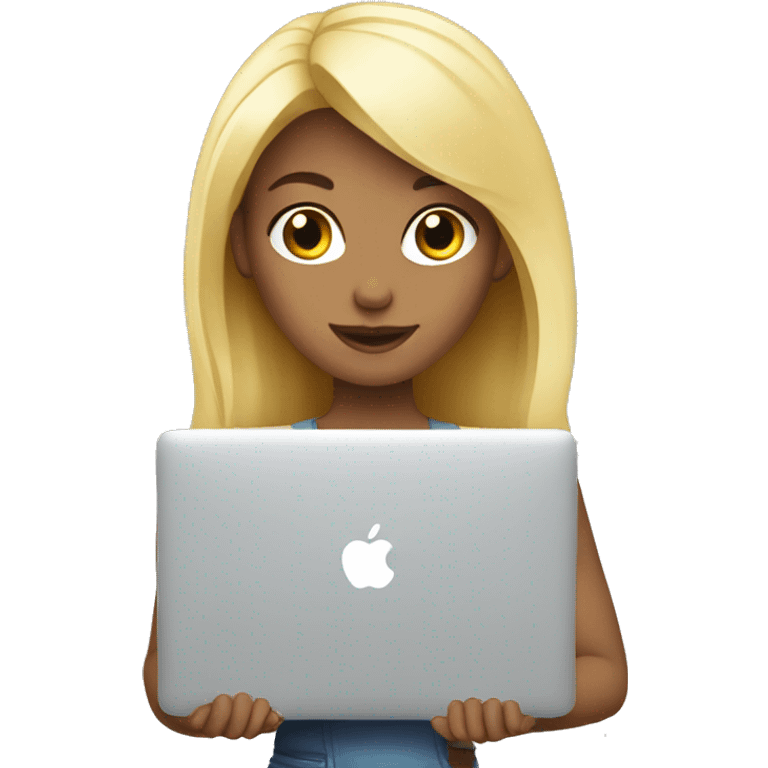 blond-girls-with-MacBook emoji