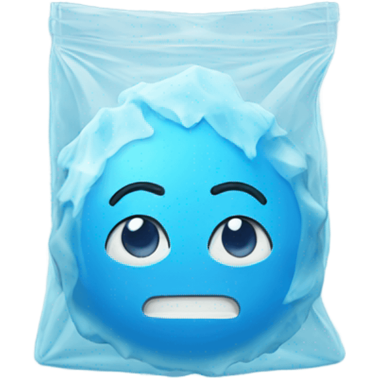 Ice in a small zip bag emoji