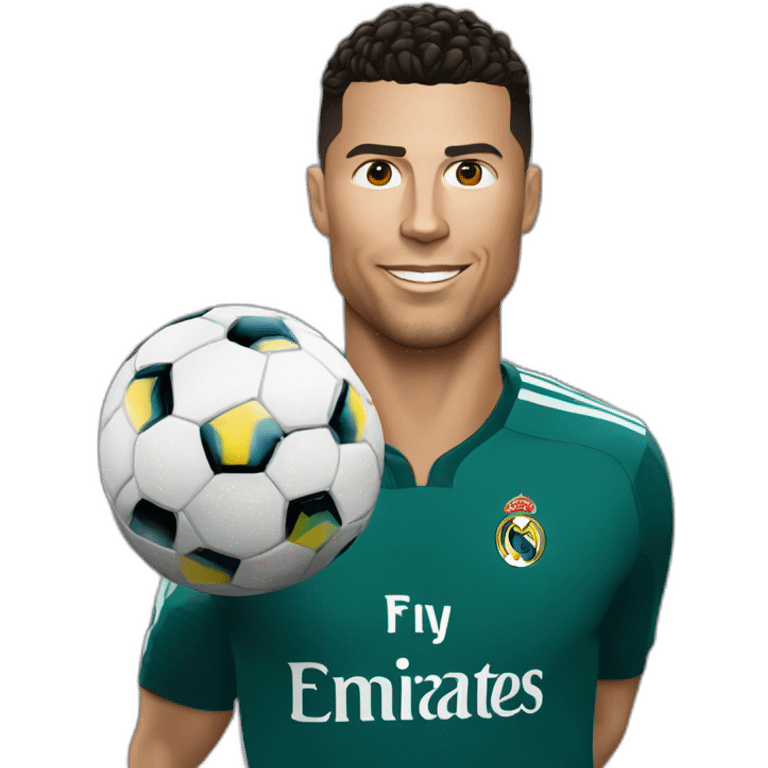 Ronaldo qui met une retournée contre une météorite emoji