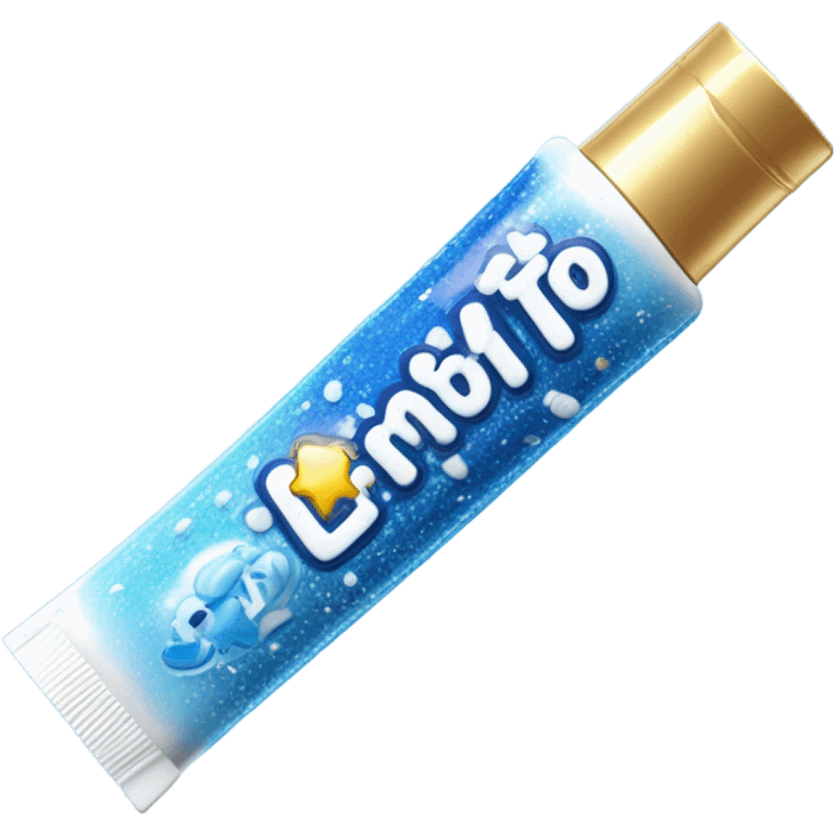 blue and white sparkly toothpaste emoji