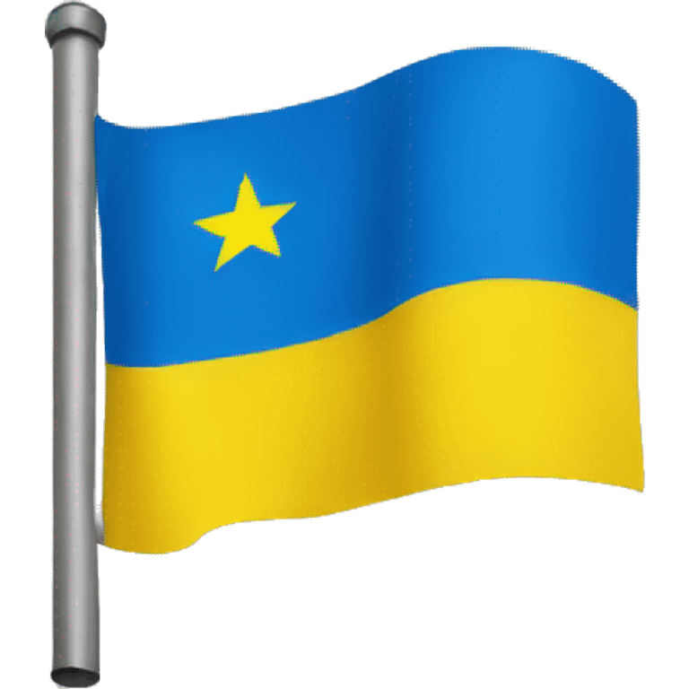 Ukraine flag with black star in the middle emoji