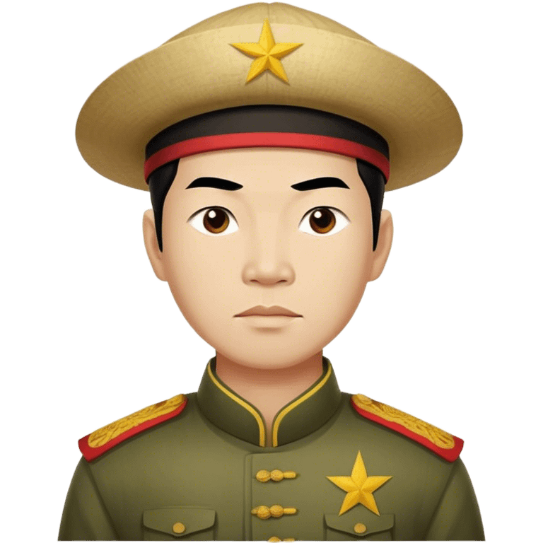 Cinematic Realistic Ho Chi Minh Portrait Emoji, depicted as a determined revolutionary leader in traditional attire with a humble expression, rendered with lifelike textures and soft natural lighting that captures his enduring legacy. emoji