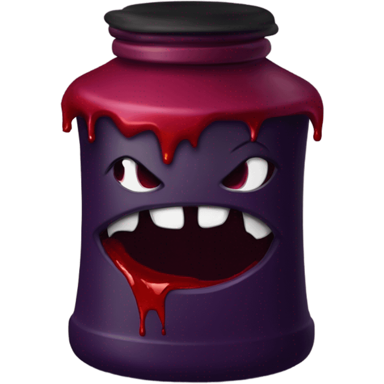 a stylish potion bottle with blood and a gothic lid, perfect for a vampire girl theme." emoji