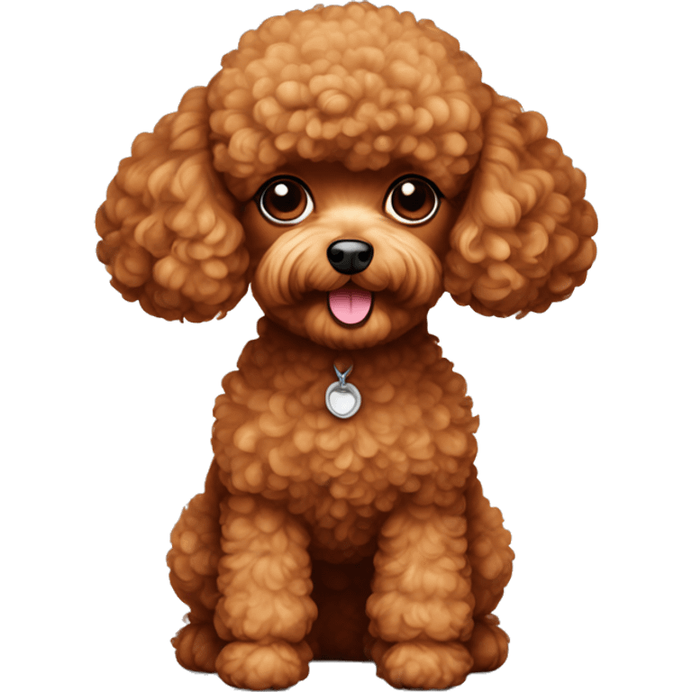 Red toy poodle with white chin emoji