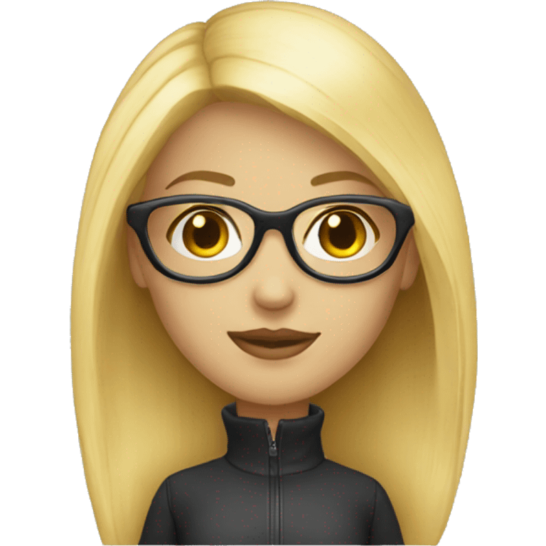 Fille blonde a lunette emoji